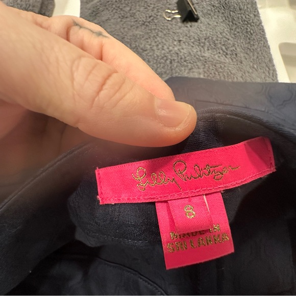 Lilly Pulitzer Dark Blue Patterned Pants - Picture 2 of 2